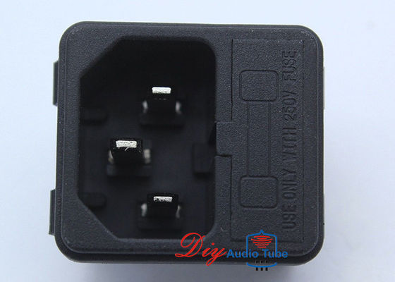 China IEC320 C14 AC Power socket Receptacle with Fuse Holder Power mains jack 250V supplier